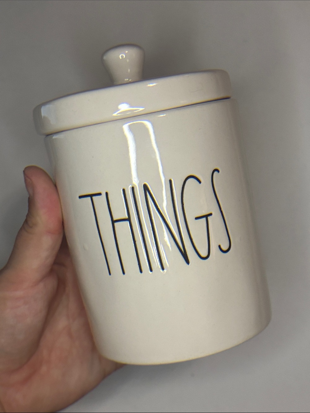 things rae dunn 4” trinket holder with lid